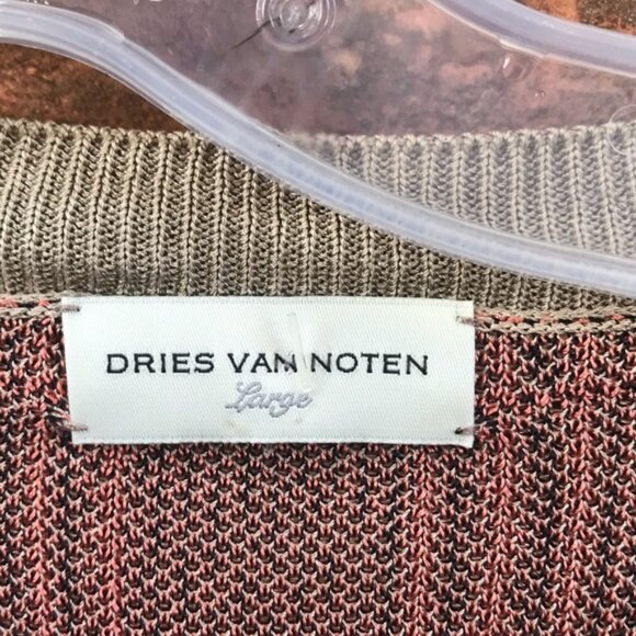 Dries Van Noten Check Print Knit Pullover Crew Sweater Preppy Top Short Sleeve L - Picture 7 of 16
